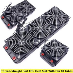 New 120-360mm Water Cooling Radiator Thread/Straight Port CPU Heat Sink With Fan 18 Tubes Aluminum PC Heat Radiator For Computer