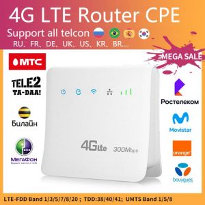 Unlocked 300Mbps Wifi Routers 4G lte cpe Mobile Router with LAN Port Support SIM card Portable Wireless Router wifi 4G Router