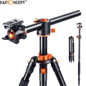 K&F CONCEPT Camera Tripod Professional 180' Foldable Lightweight Tripod with Ball Head and Carrying Bag for DSLR SLR Came
