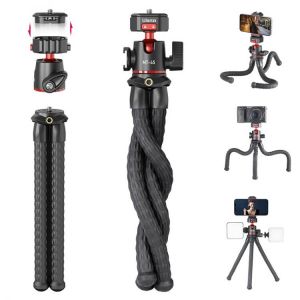 Ulanzi MT-33 MT-45 Flexible Tripod DSLR Smartphone Action Camera Tripod with Phone Mount Ballhead Vlog Tripods with Cold Shoe