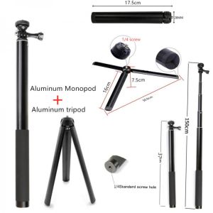 Anordsem Aluminum Monopod Tripod Mount Extension Rod For Gopro Hero 9 Hero8 7 6 5 4 3 XiaomiYI 4k sj EKEN For  Gimbal Stabilizer