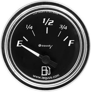 Equus 7362 2" Fuel Level Gauge, Chrome with Black Dial