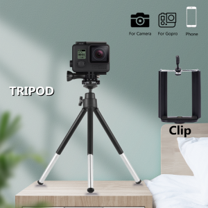 Roreta New 2 sections Extendable Mini Tripod for iPhone Samsung Xiaomi Huawei Phone Smartphone Tripod for Gopro 9 8 7 Camera