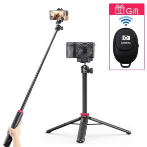 Ulanzi MT-44 42.9 inch Extendable Tripod Monopod for Phone DSLR Camera 1/4'' Tripod with Phone Holder Cold Shoe Vlog Tri