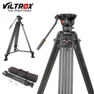 Viltrox VX-18M 1.8M Professional Heavy Duty Stable Aluminum Non-slip Video Tripod + Fluid Pan Head + Carry Bag for Camera DV