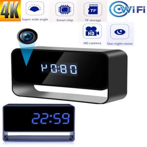 Full HD Webcam 4K Smart Clock Camera Wireless WIFI P2P/AP Cam Night Vision Motion Detection Camera Home Security Mini Camcorder
