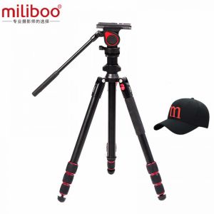 miliboo MUFA lightweight Tripod with 50mm Small Fluid Head Aluminum Portable Camera Stand Central Axial Inversion Macro Shoot