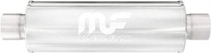 MagnaFlow 4in Round Center/Center Performance Muffler Exhaust 10416 - Straight-Through, 2.5in Inlet/Outlet, 14in Body Length, 20in