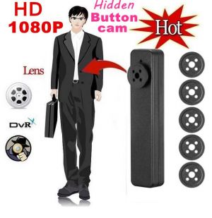 HD 1080P Mini Button  Audio Video Recording Gadgets Button Lens 32G Camera As PC USB Camera