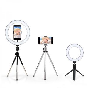 24cm Photography Light LED Tripod For Mobile Phone Holder Accessories With Ring Light Lamp Tripods For Phone Camera Selfie Stick