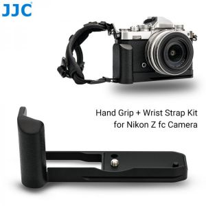 JJC Hand Grip + Wrist Strap Kit for Nikon Z fc Camera with 1/4 Threaded Hole Arca-Swiss Quick Release Plate, zfc Accessories