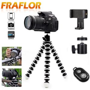 Octopus Flexible Tripod Stand Gorillapod for Smartphone Clip Dslr and Camera Table Desk & Bluetooth Remote Control & Tripo