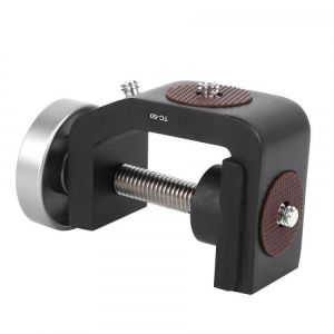 TC-50 Black Aluminium Alloy Universal 1/4Inch Screw Interface C Clamp Photography Stable Clip for Photographic Equipment