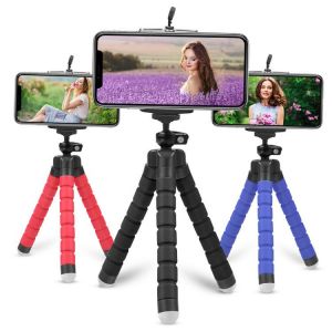 Mini Flexible Sponge Octopus Tripod With Bluetooth Remote Shutter Mobile Phone Smartphone Portable Tripod For Camera ipad Holder