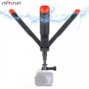 SOONSUN Floating Selfie Stick for GoPro Hero 10 9 8 7 6 5 DJI OSMO Action Camera Extendable Pole Monopod Hand Grip Tripod