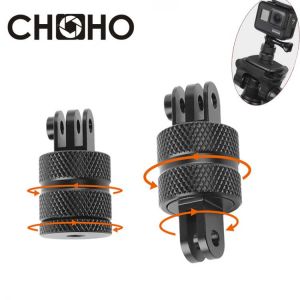 for Gopro Accessories Metal Adapter 1/4" Aluminium Tripod cnc Alloy Mount 360 Rotate For Go Pro Hero 10 9 8 SJCAM Xiaomi Yi 4