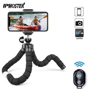 UPMOSTEK Tripod for Mobile Phone with Holder Stand Bluetooth Remote Selfie Stick Flexible Monopod Tripode Para for Live Selfies