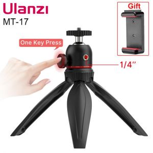 Ulanzi MT-17 Mini Portable Vlog Tripod with Ballhead 1/4'' Tripod Monopod with Phone Holder Universal for DSLR Camera Sm