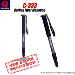 Manbily C-333 professional carbon fiber portable travel monopod stand can stand with the mini tripod base of the DSLR camera