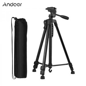 Andoer Lightweight Tripod for Phone Photography Aluminum Alloy Tripod for Canon Sony DSLR Camera for iPhone Huawei Smartphone