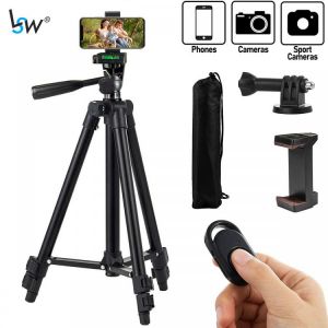 Camera Tripod 50-inch/125cm Travel Flexible Lightweight Stand with PhoneHolderand Remote Tripod for GOPRO/VLOG/Selfie Live