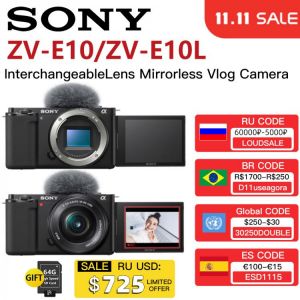 SONY ZV-E10 / ZV-E10L Alpha ZV-E10 - APS-C Interchangeable Lens Mirrorless Vlog Camera Body + 16-50mm Zoom Lens