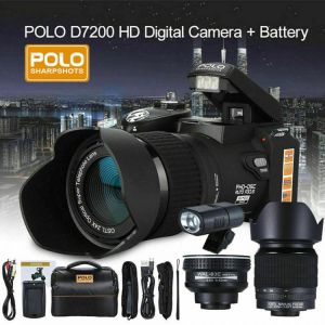 D7200 33MP Digital Camera DSLR 0.5X Wide Angle Lens + 24X Telephoto Lens + LED Light camera profissional Digital Camera