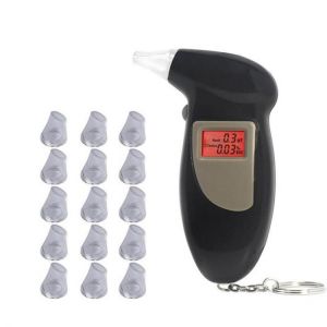 Handheld Backlight Digital Alcohol Tester with 16pcs Mouthpieces Digital Alcohol Breath Tester Breathalyzer Analyzer Detector