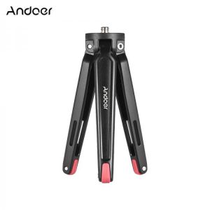 Andoer Mini Tripod Handheld Travel Desktop Camera Stand Holder Aluminum Alloy for Canon Nikon Sony DSLR for iPhone X Smartphone