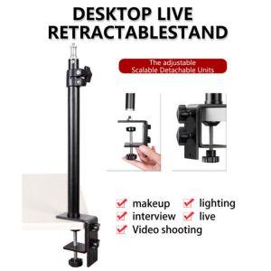Vlog LED Video Light Kit Desk Mount Studio Light Multi Desk Clamp Mount Stand Ring Light Flash Clip Light Holder Bracket