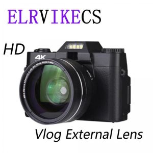 ELRVIKECS 2021 4K HD 16X Digital Camera Micro Single Retro With WiFi Professional Digital Camera Vlog External Lens