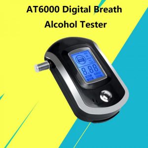 Professional AT6000  Digital Breath Alcohol Tester Breathalyzer With LCD Dispaly with 5 Mouthpieces  Ketone Meter