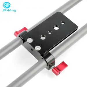 BGNing Aluminum alloy Tripod Mounting Plate Railblock For 15mm Rod Clamp Mount 1/4" 3/8" Holes for 5D2 5D3 550D for DSLR