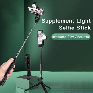 Bluetooth Selfie Stick Tripod 170cm With Fill Light Hidden Tripod Phone Holder 3 In 1 Selfie Stick Monopod For IPhone Samsung
