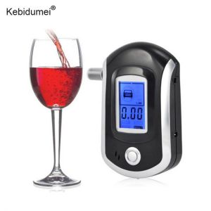 Kebidumei High Sensitivity Alcohol Breathalyzer AT6000 Professional Digital Alcohol Tester Police LCD Detector Car-styling