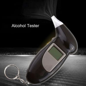 1pcs Digital Professional Breath Tester Alcohol Tester Liquid Crystal Display Breathalyzer Analyzer Keychain Without Backlight