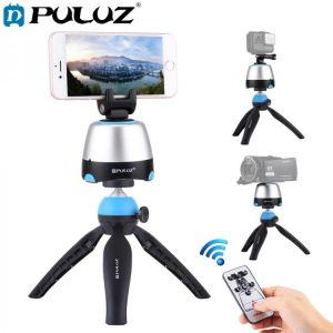 PULUZ Electronic 360 Degree Rotation Panoramic Head with Remote Controller &Tripod Mount &Phone Clamp for Smartphones,GoPr