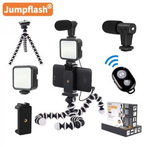 Flexible Sponge Octopus Tripod For Phone Mobile Photography With Remote Control Microphone LED Light Smartphone Camera Video