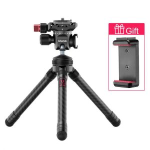Ulanzi MT-28 Mini Tripod for DSLR Camera 360° Panoramic Ballhead with Arca Plate Cold Shoe Carbon Fiber Tripod for Phone Gopro