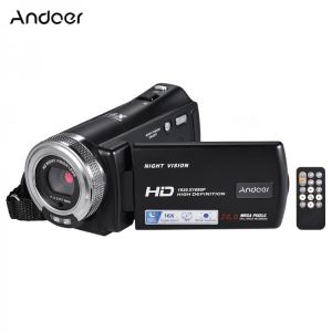 Andoer V12 Video Camera 1080P Full HD 16X Digital Zoom Recording Camcorder w/3.0 Inch Rotatable LCD Screen Support Night Vision