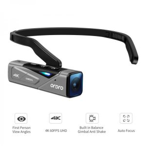 Ordro EP7 YouTube Vlogging Video Camera 4K@60fps Head Mounted WiFi FPV POV Full HD Digital Camcorder Gimbal Cameras for Blogger