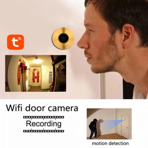 1080P Security Wireless Eye Door IP Camera Gate Yard Smart Cabinet Wide Angle FishEye Audio IR Mini Peephole CCTV P2P Onvif TUYA