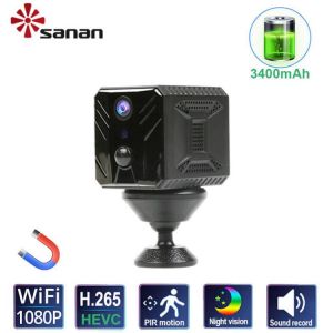 Wireless H.265 Home Security Mini Camera WiFi Micro 1080P Night Vision Battery Power Surveillance IP Cameras PIR Detection CCTV
