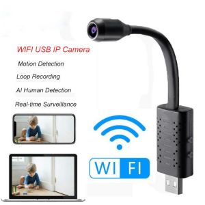 Mini Camera Surveillance Cameras With Wifi IP USB Full HD 1080P P2P CCTV SD Card Cloud Storage Smart AI Human Detection V380 APP