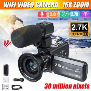 Professional 2.7K HD Camcorder Video Camera Wifi Night Vision 3 Inch LCD Touch Screen 30MP 16X Digital Zoom Video Camera