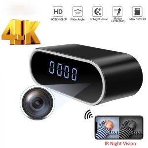 4K Wifi Camera Secret Clock Micro Camera ip Clock Cam Night Vision Motion Detect P2P/AP Network Camcorder Suport Hidden tf card