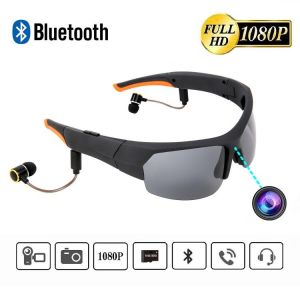 Bluetooth Camera Sunglasses Headset with Built-in 32GB Memory HD1080P Bluetooth MP3 Player Photo Video Recorder Sports
