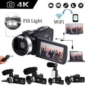 4K Video Camera Camcorder 16X Digital Zoom Handycam 48MP Built-in Fill Light Touch Screen Vlogging For Youbute Photography