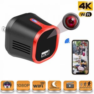 Wifi Camera Power Adapter Plug Wireless IP Camera 4k HFD Home Security Video Surveillance Night Vision Motion Detect Mini Camera