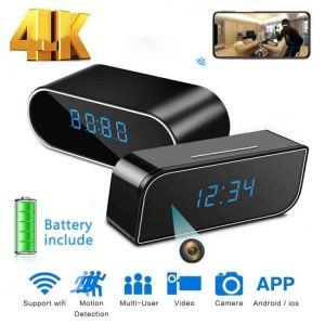 4K 1080P HD Clock Camera WIFI Control Concealed IR Night View Alarm Camcorder PK Z10 Digital Clock Video Camera Mini DV DVR